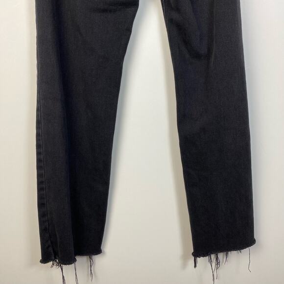 Superdown Black Distressed High Waisted Straight Jeans Size 27 - Picture 7 of 10